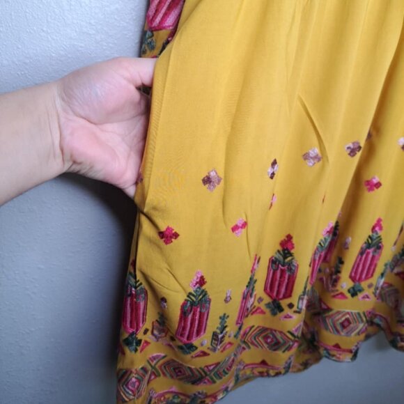 Anthropologie Floreat Raella Dress Embroidered Long Sleeve V-neck Small - Picture 9 of 15